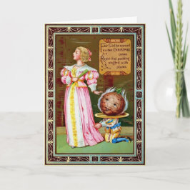 Vintage Viktorianische ungerade Pudding Weihnachts Feiertagskarte