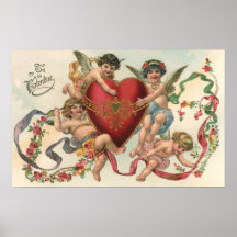 Vintage Viktorianische Valentine, Cherubs Angeln H