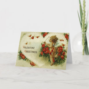 Vintage Viktorianische Valentinskirub Feiertagskarte