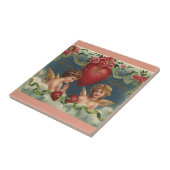Vintage Viktorianische Valentinstag Engel im Himme Fliese (Seite)