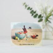 Vintage Viktorianische Vögel Weihnachten Postkarte (Stehend Vorderseite)