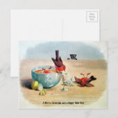 Vintage Viktorianische Vögel Weihnachten Postkarte (Vorne/Hinten)