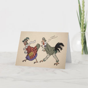 Vintage viktorianische Vögel Weihnachtskarte Feiertagskarte
