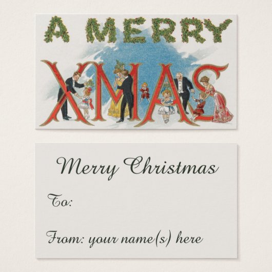 Vintage Viktorianische Weihnachten, ein frohes Wei (Vorne & Hinten)