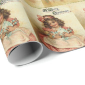 Vintage Viktorianische Weihnachten Geschenkpapier (Rolleneckpunkt)