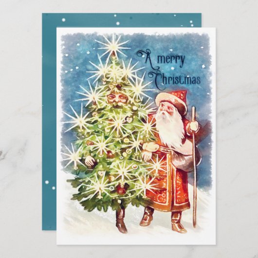 Vintage Viktorianische Weihnachten Karte (Vorne/Hinten)