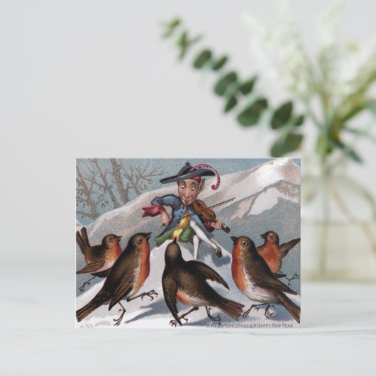 Vintage Viktorianische Weihnachten Postkarte (Stehend Vorderseite)