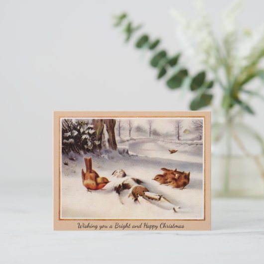 Vintage Viktorianische Weihnachten Postkarte (Stehend Vorderseite)