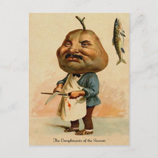 Vintage Viktorianische Weihnachten Postkarte (Vorderseite)