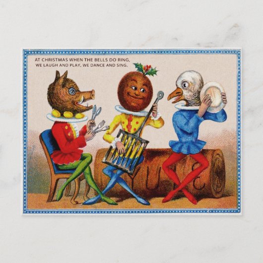 Vintage Viktorianische Weihnachten Postkarte (Vorderseite)