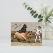 Vintage Viktorianische Weihnachten Postkarte (Stehend Vorderseite)