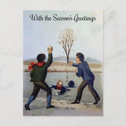 Vintage Viktorianische Weihnachten Postkarte (Vorderseite)