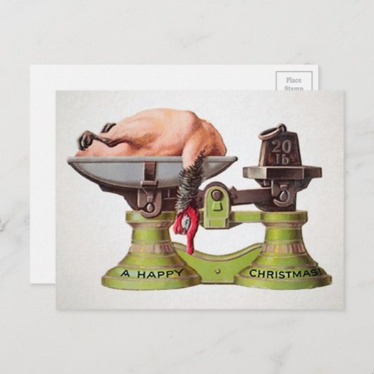 Vintage Viktorianische Weihnachten - Türkei Postkarte (Vorne/Hinten)