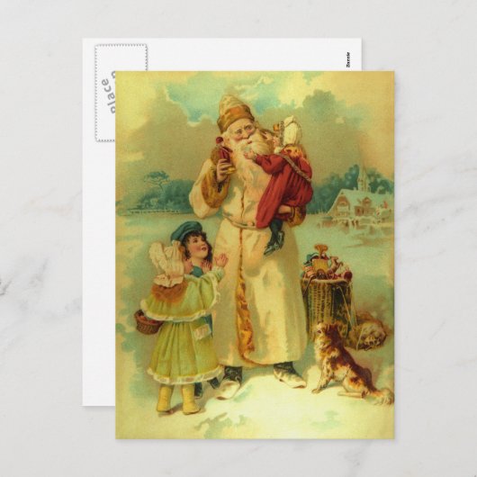 Vintage Viktorianische Weihnachten Weihnachtsmann (Vorne/Hinten)