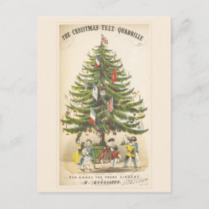 Vintage Viktorianische Weihnachtsbaumkarte Feiertagspostkarte