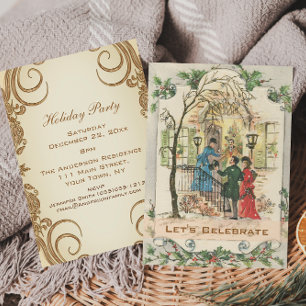 Vintage viktorianische Weihnachtsfeier Einladung
