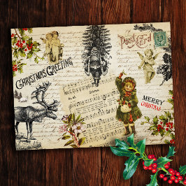 Vintage Viktorianische WeihnachtsGirl-Holly-Nachri Postkarte