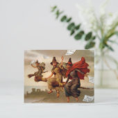Vintage Viktorianische Weihnachtshexen Postkarte (Stehend Vorderseite)