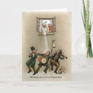 Vintage Viktorianische Weihnachtskarte Feiertagskarte