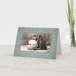 Vintage Viktorianische Weihnachtskarte Feiertagskarte