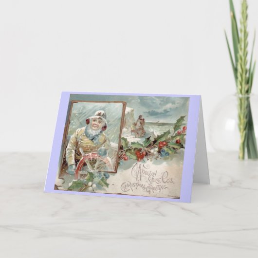 Vintage Viktorianische Weihnachtskarte Feiertagskarte (Vorderseite)