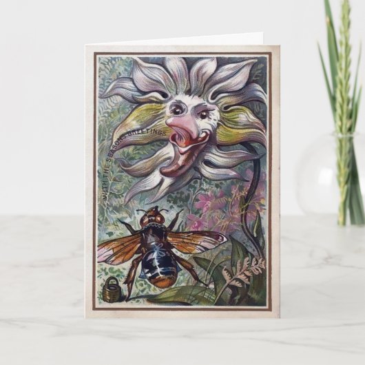 Vintage Viktorianische Weihnachtskarte Feiertagskarte (Vorderseite)