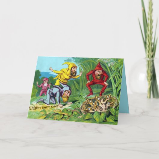 Vintage Viktorianische Weihnachtskarte Feiertagskarte (Vorderseite)