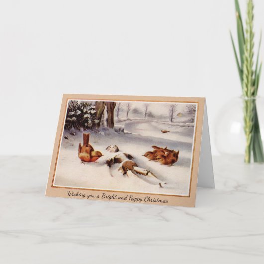 Vintage Viktorianische Weihnachtskarte Feiertagskarte (Vorderseite)