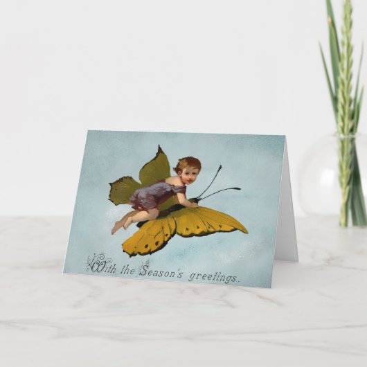 Vintage Viktorianische Weihnachtskarte Feiertagskarte (Vorderseite)