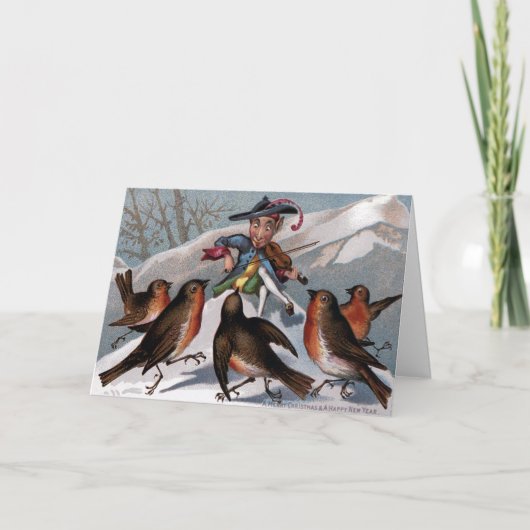 Vintage Viktorianische Weihnachtskarte Feiertagskarte (Vorderseite)