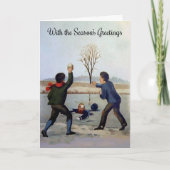 Vintage Viktorianische Weihnachtskarte Feiertagskarte (Vorderseite)