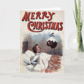 Vintage Viktorianische Weihnachtskarte Feiertagskarte (Vorderseite)