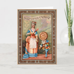 Vintage viktorianische Weihnachtskarte mit heißem Feiertagskarte
