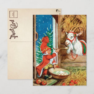Vintage viktorianische Weihnachtskarte mit Yule-Zi Postkarte