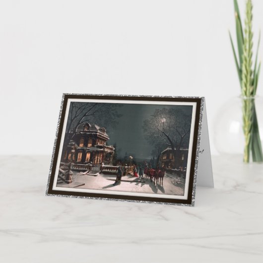 Vintage Viktorianische Weihnachtskarten Feiertagskarte (Vorderseite)