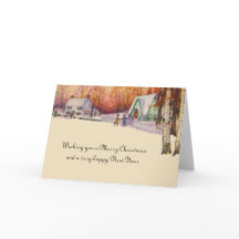 Vintage Viktorianische Weihnachtslandschaft