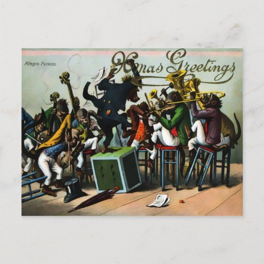 Vintage Viktorianische Weihnachtspostkarte Postkarte (Vorderseite)