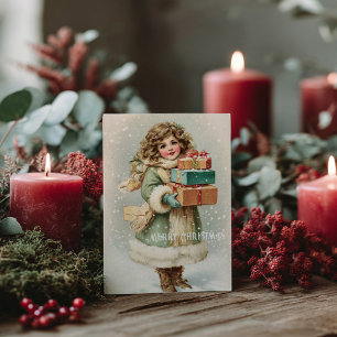 Vintage viktorianische Weihnachtspostkarte Postkarte