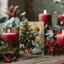 Vintage viktorianische Weihnachtspostkarte