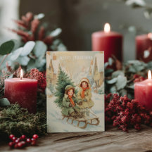 Vintage viktorianische Weihnachtspostkarte