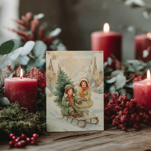 Vintage viktorianische Weihnachtspostkarte Postkarte