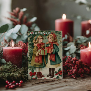 Vintage viktorianische Weihnachtspostkarte Postkarte