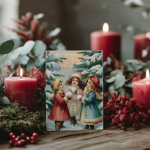 Vintage viktorianische Weihnachtspostkarte Postkarte
