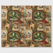 Vintage Viktorianische Weihnachtsrahmenkollektion Geschenkpapier (Flach)
