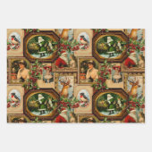 Vintage Viktorianische Weihnachtsrahmenverpackung Geschenkpapier Set (Vorderseite 3)