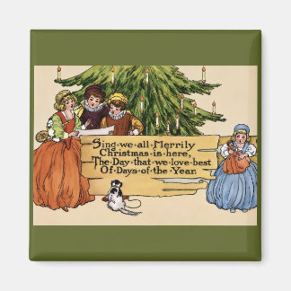 Vintage viktorianische Weihnachtssänger-Illustrati Magnet