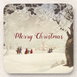 Vintage Viktorianische Weihnachtsszene Getränkeuntersetzer