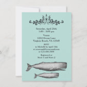 Vintage Viktorianische Whale Beach Baby Dusche Einladung (Rückseite)