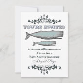 Vintage Viktorianische Whale Beach Baby Dusche Einladung (Vorderseite)