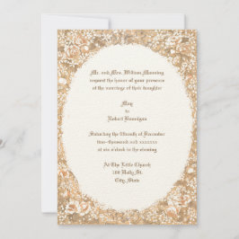 Vintage Viktorianische Zeitleiste und Blume Oval R Einladung